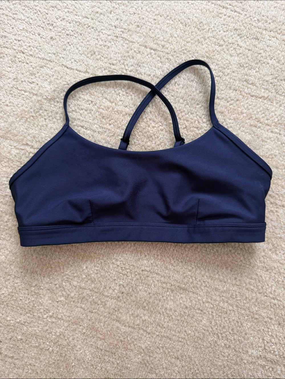 ALO Yoga Navy Cross-Back Swim Bikini Top